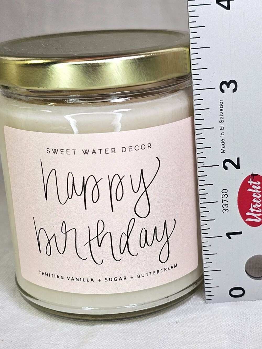 NEW 9oz Sweet Water Decor Happy Birthday Vanilla Sugar Buttercream Soy Candle - Picture 3 of 5